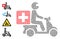 Medical Motorbike Collage with Small Virus Infection Icons