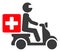 Medical Motorbike Flat Icon Illustration