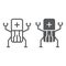 Medical nanobots line and glyph icon, technology and medical, nanorobot sign, vector graphics, a linear pattern on a