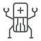 Medical nanobots line icon, technology and medical, nanorobot sign, vector graphics, a linear pattern on a white