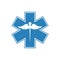 Medical Needle Acupuncture vector icon. Style is a flat medical needle blue symbol