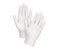 Medical nitrile gloves.Two white surgical gloves isolated on white background with hands. Rubber glove manufacturing, human hand