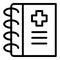 Medical notebook icon outline vector. Doctor document