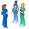 Medical Nurse Education Doctor Training Vector Isometric People