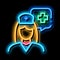 medical nurse neon glow icon illustration