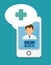 Medical online smartphone doctor cross