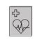 Medical order with cardiology test document icon