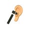 Medical otoscope and ear icon. Clipart image