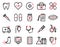 Medical outline icons collection isolated on white background. Vector illustration