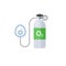 Medical oxygen tank icon. Clipart image