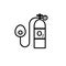 Medical oxygen tank line icon. Clipart image