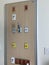 Medical panel with oxygen, vacuum and electric plug sockets on the wall in a hospital patient room at BC Children`s Hospital in Va