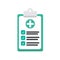 Medical papers, insurance isolated on background. Doctor documents, paperwork, plan. Vector flat design