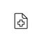 Medical patient history record file icon