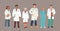 Medical people. Doctors and nurses portraits, team of doctors concept, medical office or laboratory. Modern flat vector