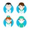 Medical personnel characters flat icon set.
