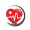 Medical pharmacy Heart Healthcare logo vector graphic design