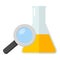 Medical Phial and Magnifying Glass Flat Icon