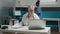 Medical physician planning checkup visit examination on laptop