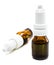 Medical pill bottles with naturopathic medicine liquid, isolated