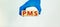 Medical and PMS, premenstrual syndrome symbol. Hand in blue glove holds wooden cubes with the word `PMS`. Beautiful white
