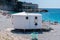 Medical point on the beach in Nice on Mediterranean Sea in Nice