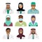 Medical practitioner and nurse face icons