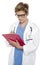 Medical practitioner writing prescription