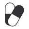 Medical prescription capsule medicine, silhouette icon design