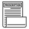 Medical prescription icon, outline style