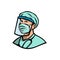 Medical Professional Wearing Face Mask Mascot