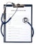 Medical questionnaire in a clipboard isolated