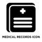Medical records icon vector isolated on white background, logo c