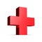 Medical Red Cross 3D Rendering Plus Sign