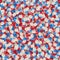 Medical red-white and blue-white pills seamless pattern