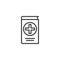 Medical reference book line icon