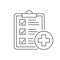 Medical report line icon on white background. Editable stroke