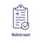 Medical Report outline or line flat vector icon - mobile application or button design - Vector design logo for mobile app