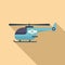 Medical rescue helicopter icon flat vector. Aerial guard