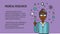 Medical research. Laboratory. Black woman scientist hold test-tube. Vector illustration. Concept for web page, banner