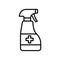 Medical sanitizer spray line icon 