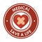 Medical save a life heart plaster design badge