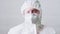 Medical scientist protective suit googles mask