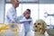 Medical scientists are researching skulls