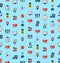 Medical Seamless Pattern, Flat Simple Colorful Icons