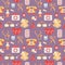 Medical seamless pattern flat style with healthcare objects