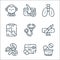 medical services line icons. linear set. quality vector line set such as pills, medical prescription, geriatrics, surgery,