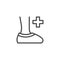 Medical shoe covers line outline icon