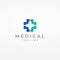 Medical sign logo using a simple and modern plus sign,logo for medical, pharmacy, pharmacy, hospital.With template vector