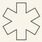 Medical sign star of life thin line icon. Hospital ambulance star outline style pictogram on white background. Medicine